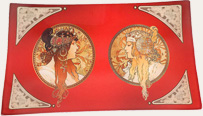 Mucha Goddess Red tray